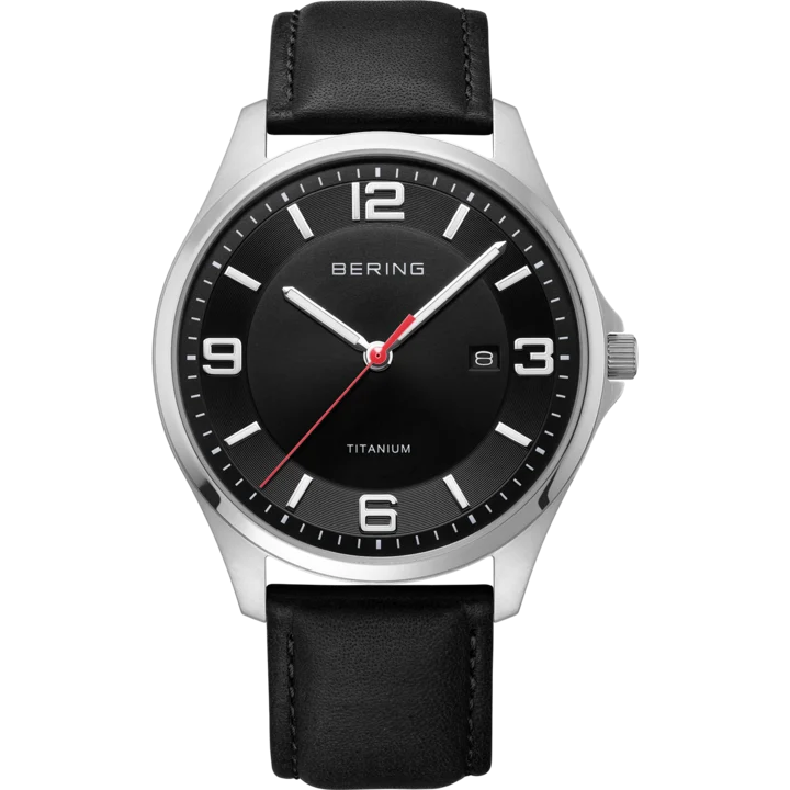 BERING Titanium mit schwarz Zifferblatt