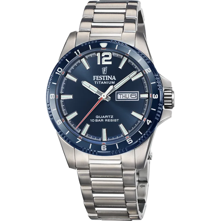Festina Titanium mit blau Zifferblatt