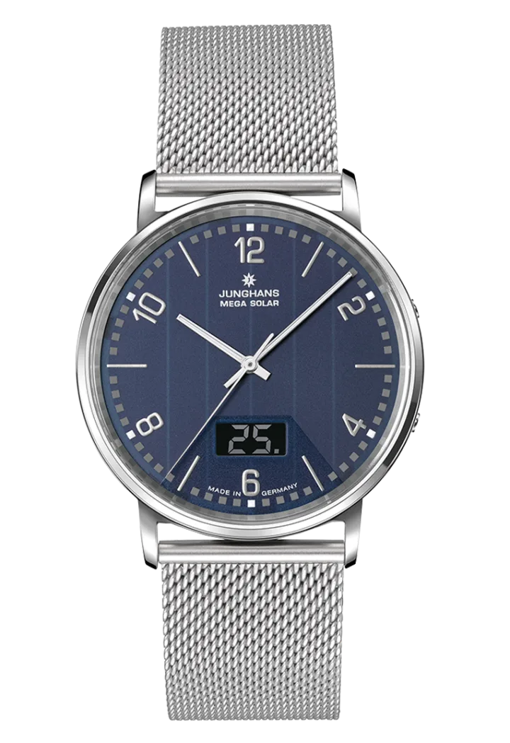 Junghans Milano Mega Solar mit blau Zifferblatt