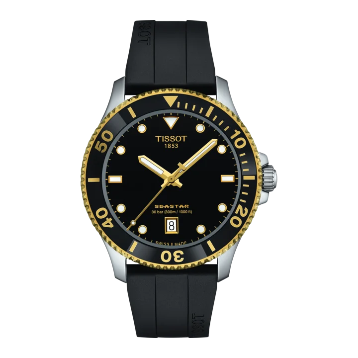 Tissot Seastar mit schwarz Zifferblatt