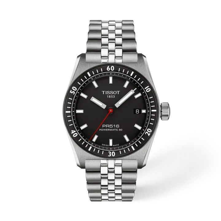 Tissot PR516 38mm mit schwarz Zifferblatt