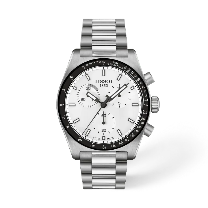 Tissot PR516 40mm mit weiß Zifferblatt